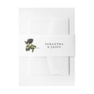 Cintas Para Invitaciones Rosa negro gótico de Halloween Boda blanco