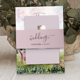 Cintas Para Invitaciones Rosa polvoriento Boda de guión elegante rosado