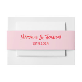 Cintas Para Invitaciones Rosa Retro Rojo Escrito a Mano Funky Moderno Boda