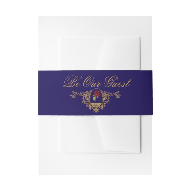 Cintas Para Invitaciones Rosa Roja de la Belleza (Anverso Ejemplo)