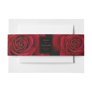 Cintas Para Invitaciones Rosa Roja Elegante - Boda