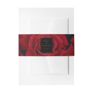 Cintas Para Invitaciones Rosa Roja Elegante - Boda