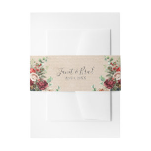 Cintas Para Invitaciones Rosa romántico Boda de eucalipto floral