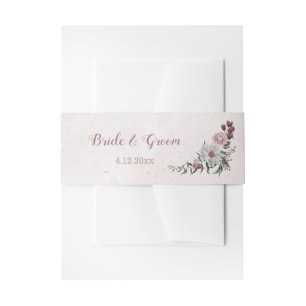 Cintas Para Invitaciones rosa romántico rosa, blanco y canela boda
