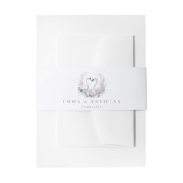 Cintas Para Invitaciones Rosa romántico Swan Couple Boda