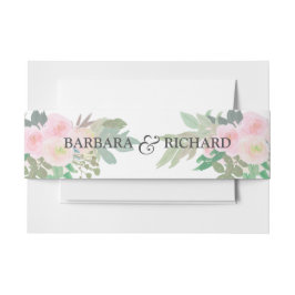Cintas Para Invitaciones Rosa Rubor Floral Romántico 