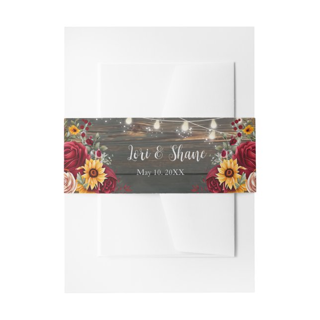 Cintas Para Invitaciones Rosa Rústico y Boda Aster (Anverso Ejemplo)