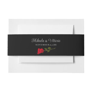 Cintas Para Invitaciones Rosa sangriento elegante Boda gótico negro