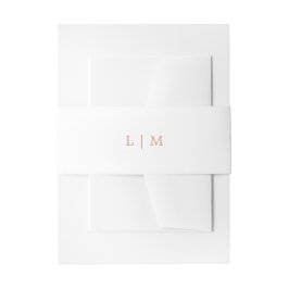 Cintas Para Invitaciones Rosa Simple Monograma Elegante Boda