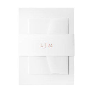 Cintas Para Invitaciones Rosa Simple Monograma Elegante Boda