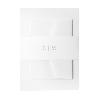 Cintas Para Invitaciones Rosa Simple Monograma Elegante Boda