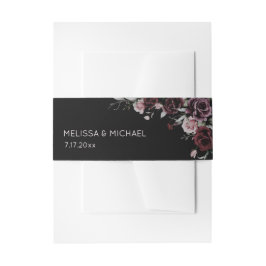 Cintas Para Invitaciones Rosas acuarela oscura boda