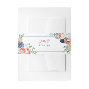 Cintas Para Invitaciones Rosas azules y Rubor