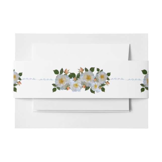 Cintas Para Invitaciones Rosas blancas (Anverso Ejemplo)