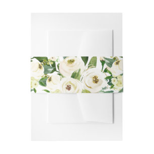 Cintas Para Invitaciones Rosas Blancas Florales Acuarela Boda Elegante