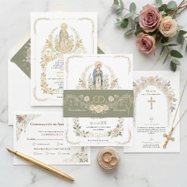 Cintas Para Invitaciones Rosas Católicas Anillos de Boda Rosario Verde Salv