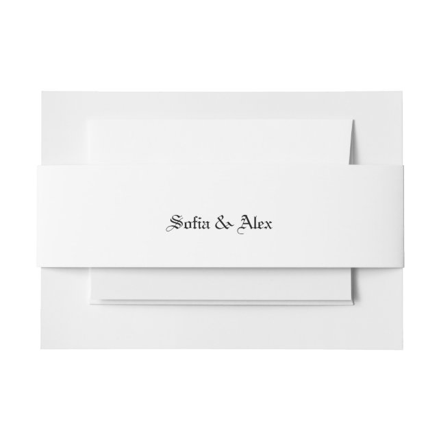 Cintas Para Invitaciones Rosas de acuarela gótica boda blanco negro (Anverso Ejemplo)