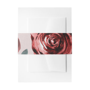 Cintas Para Invitaciones Rosas de acuarela verdes de color burdeos taupe pa