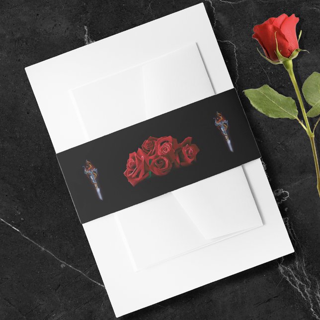 Cintas Para Invitaciones Rosas de espadas rojas Belly banda Boda (Subido por el creador)