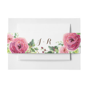 Cintas Para Invitaciones Rosas de guirnaldas florales Peony Raspberry Water