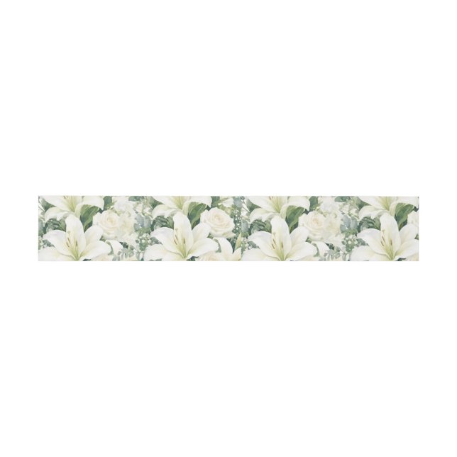 Cintas Para Invitaciones rosas de patrón floral (Superficie plana)
