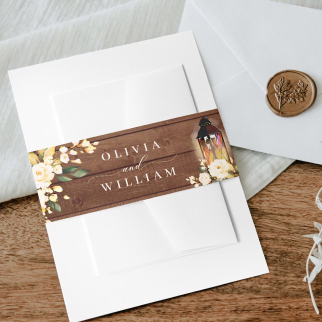 Cintas Para Invitaciones Rosas de Rubor Boda de Madera Rústica Linterna (Subido por el creador)