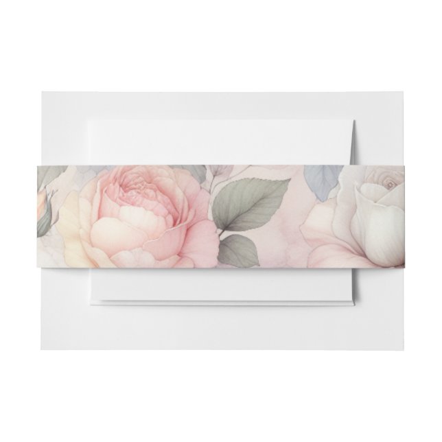 Cintas Para Invitaciones Rosas elegantes (Anverso Ejemplo)
