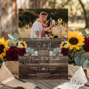 Cintas Para Invitaciones Rosas Girasoles Rústicos Boda