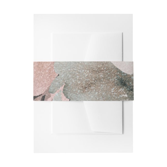 Cintas Para Invitaciones Rosas Glitter Rosa Flores Oscuras Glam Boda Floral (Anverso Ejemplo)