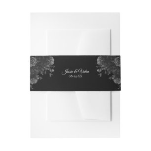 Cintas Para Invitaciones Rosas negros y grises Boda gótico