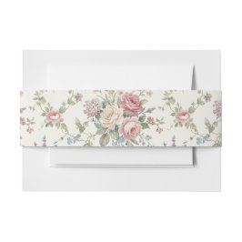 Cintas Para Invitaciones Rosas pastel elegantes boda shabby chic