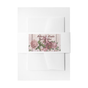 Cintas Para Invitaciones Rosas rústicos de Woodland celebran matrimonio flo