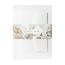 Cintas Para Invitaciones Rosas Verde Salvia Vegetación Boda