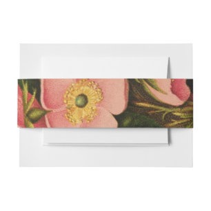 Cintas Para Invitaciones Rosas Vintage Hermosas Rosas Botánicas Rosadas