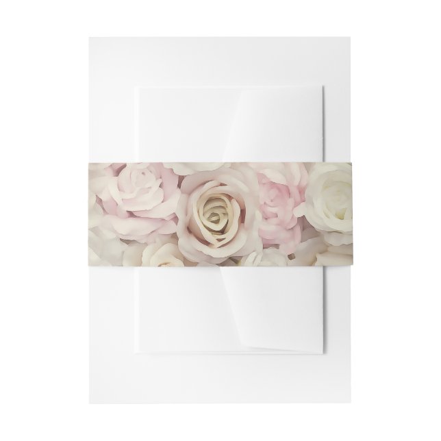 Cintas Para Invitaciones Rosas Vintage Pastel (Anverso Ejemplo)