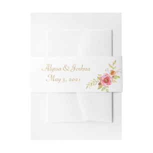Cintas Para Invitaciones Rose Bouquet acuarela