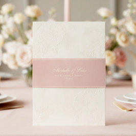Cintas Para Invitaciones Rose Gold Velvet Wedding Invitation