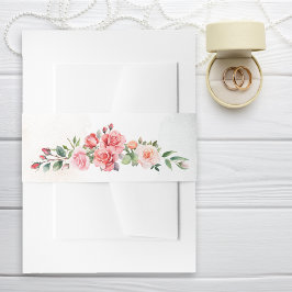 Cintas Para Invitaciones Roses rosados de color acuático romántico