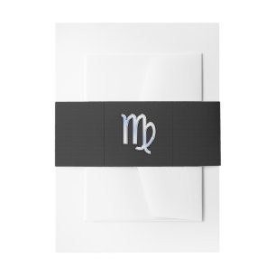 Cintas Para Invitaciones Rótulo cromado como Virgo Zodiac sobre piel de ser