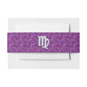 Cintas Para Invitaciones Rótulo del virgo en el camuflaje fucsia rosado de