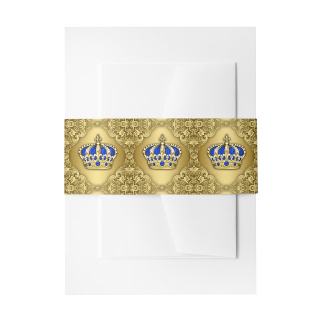 Cintas Para Invitaciones Royal Blue and Gold Crown (Anverso Ejemplo)