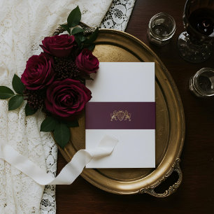 Cintas Para Invitaciones Royal Muse Medieval Fantasy Leon Emblem Boda