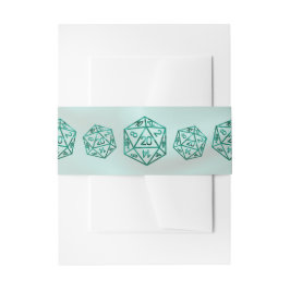 Cintas Para Invitaciones RPG Dice | Esmeralda Fantasía Tabletop Retro Gamer