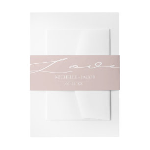 Cintas Para Invitaciones Rubor Pastel Ligero Amor Faja de Vientre para Bo