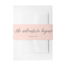 Cintas Para Invitaciones Rubor Pink with Grey The Adventure empieza Boda