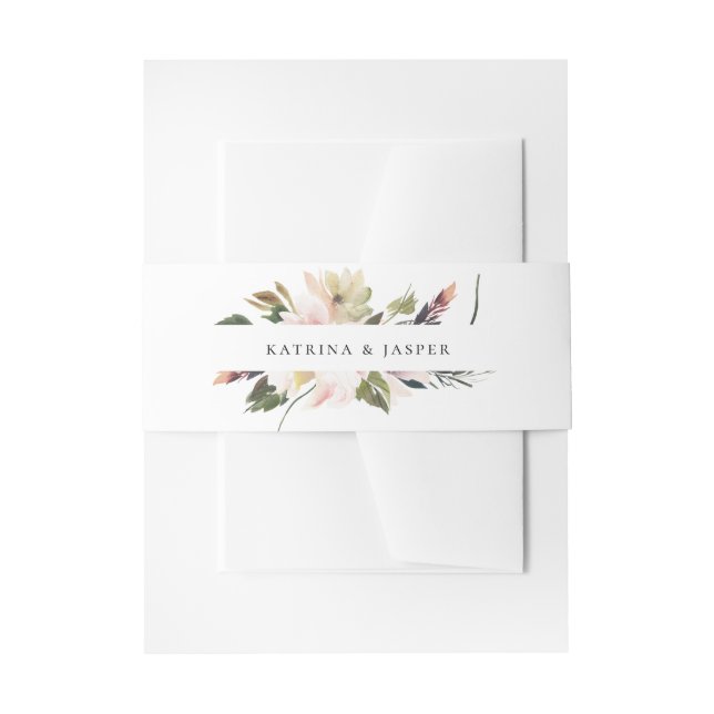 Cintas Para Invitaciones Rubor Plum Floral Bouquet (Anverso Ejemplo)