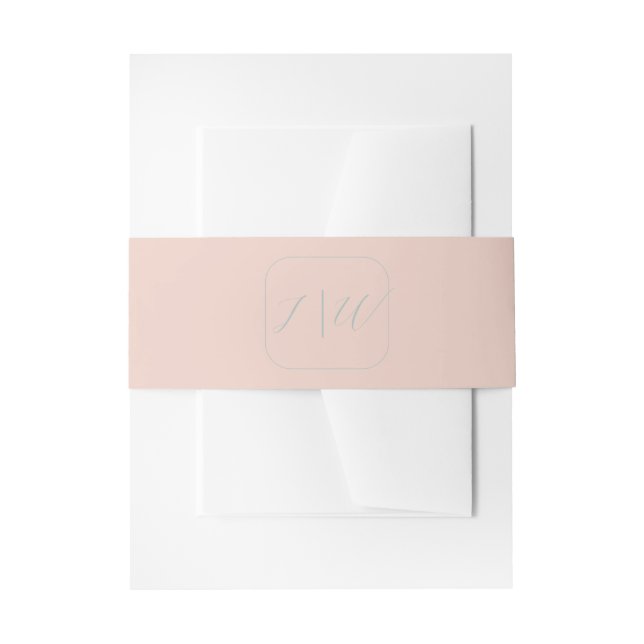 Cintas Para Invitaciones Rubor simple | Sage Modern Boda (Anverso Ejemplo)