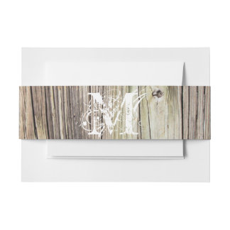 Cintas Para Invitaciones Rusti Wood Monogrammed