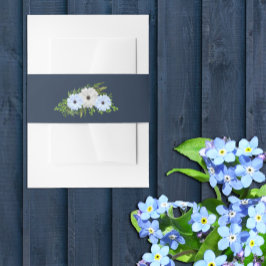 Cintas Para Invitaciones Rustic Light Blue and White Floral Quinceañera 