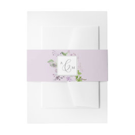 Cintas Para Invitaciones Rustic Lilac | Boda de monograma de lavanda